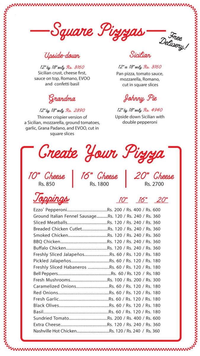 Menu Famous O's Pizza - Dha-9