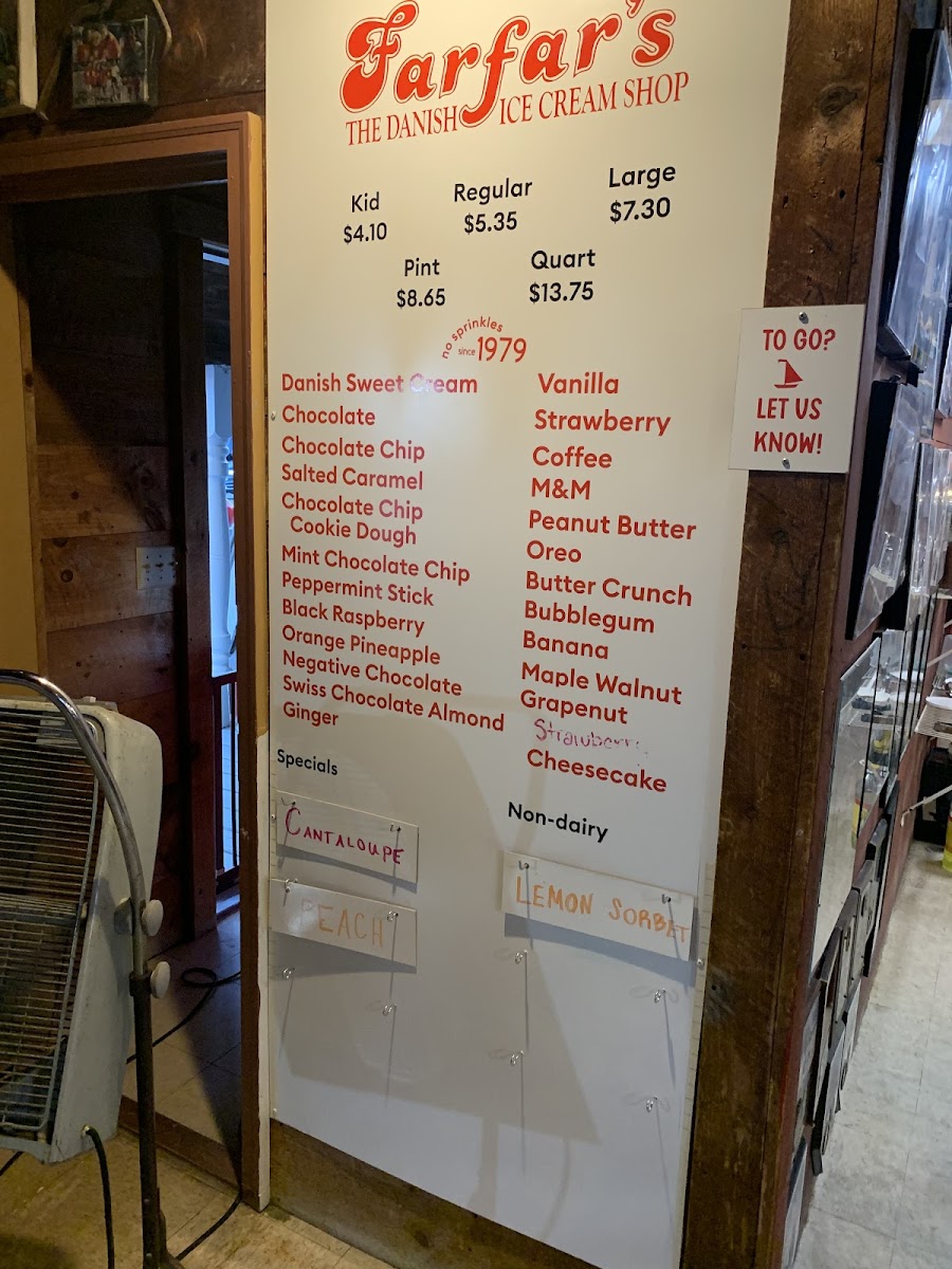 Menu Farfar's Danish Ice Cream Shop-3