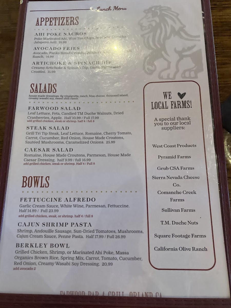 Menu Farwood Bar & Grill-2