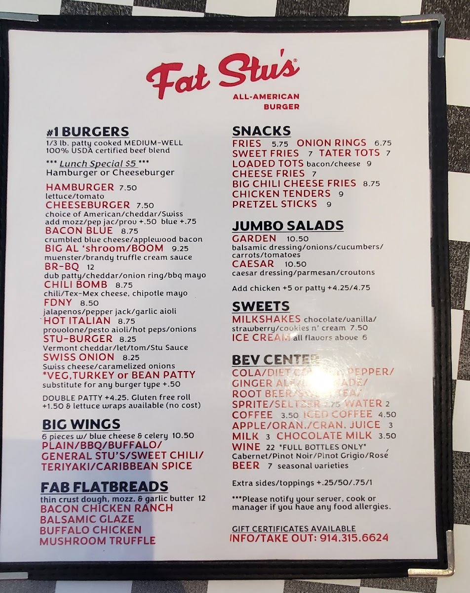 Menu Fat Stu's All-American Burger Harrison-1