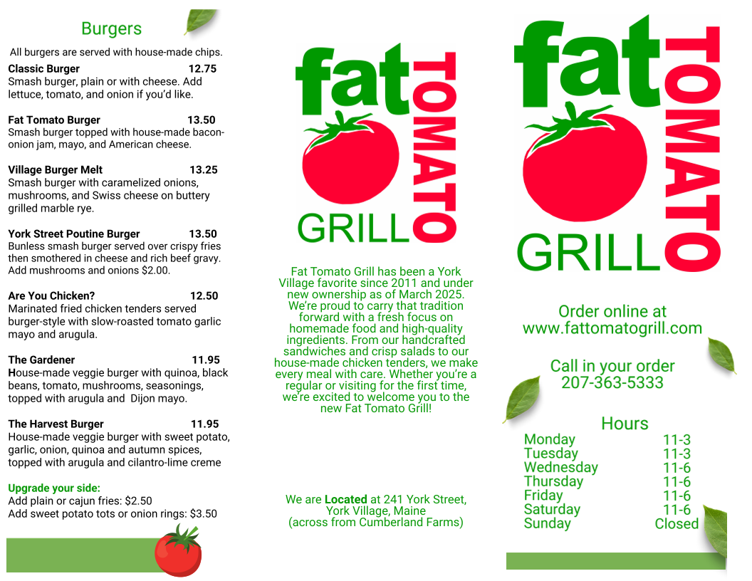 Menu Fat Tomato Grill-1