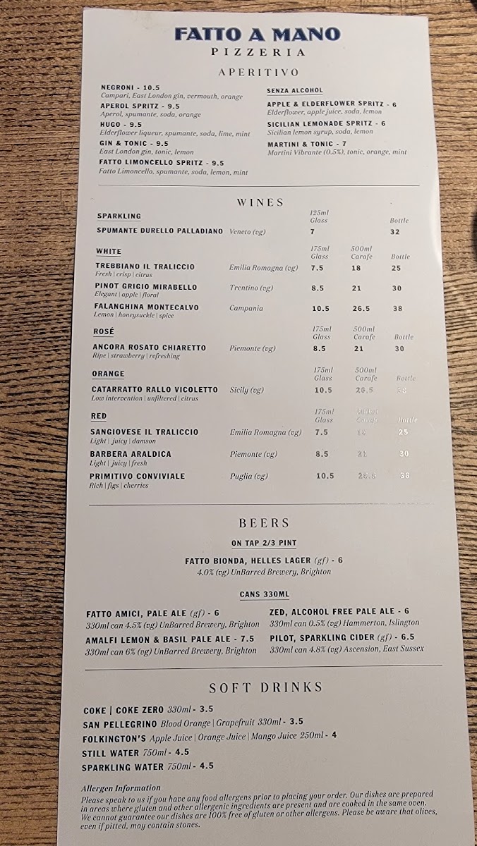 Menu Fatto A Mano Covent Garden-1