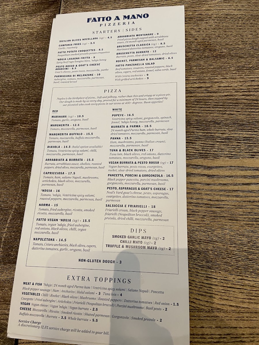 Menu Fatto A Mano Covent Garden-4