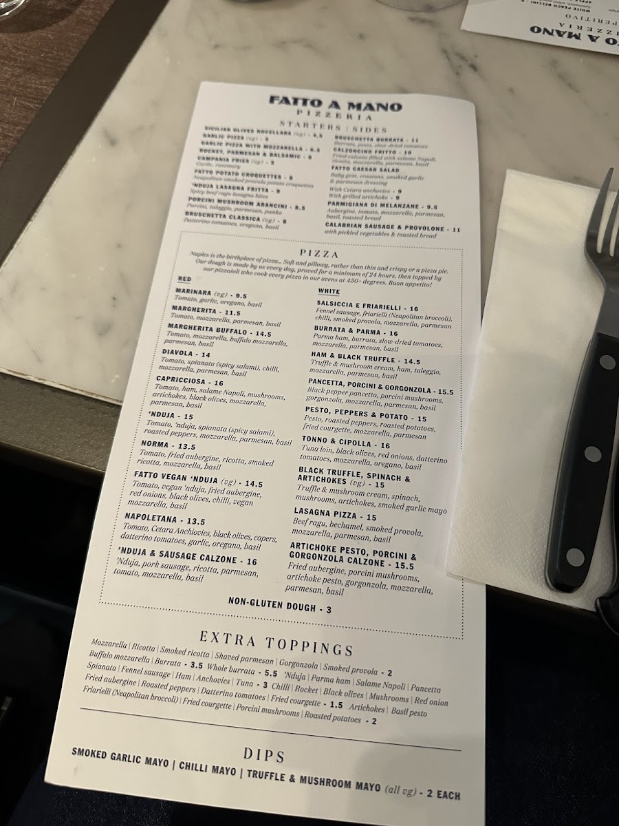 Menu Fatto A Mano Covent Garden-7