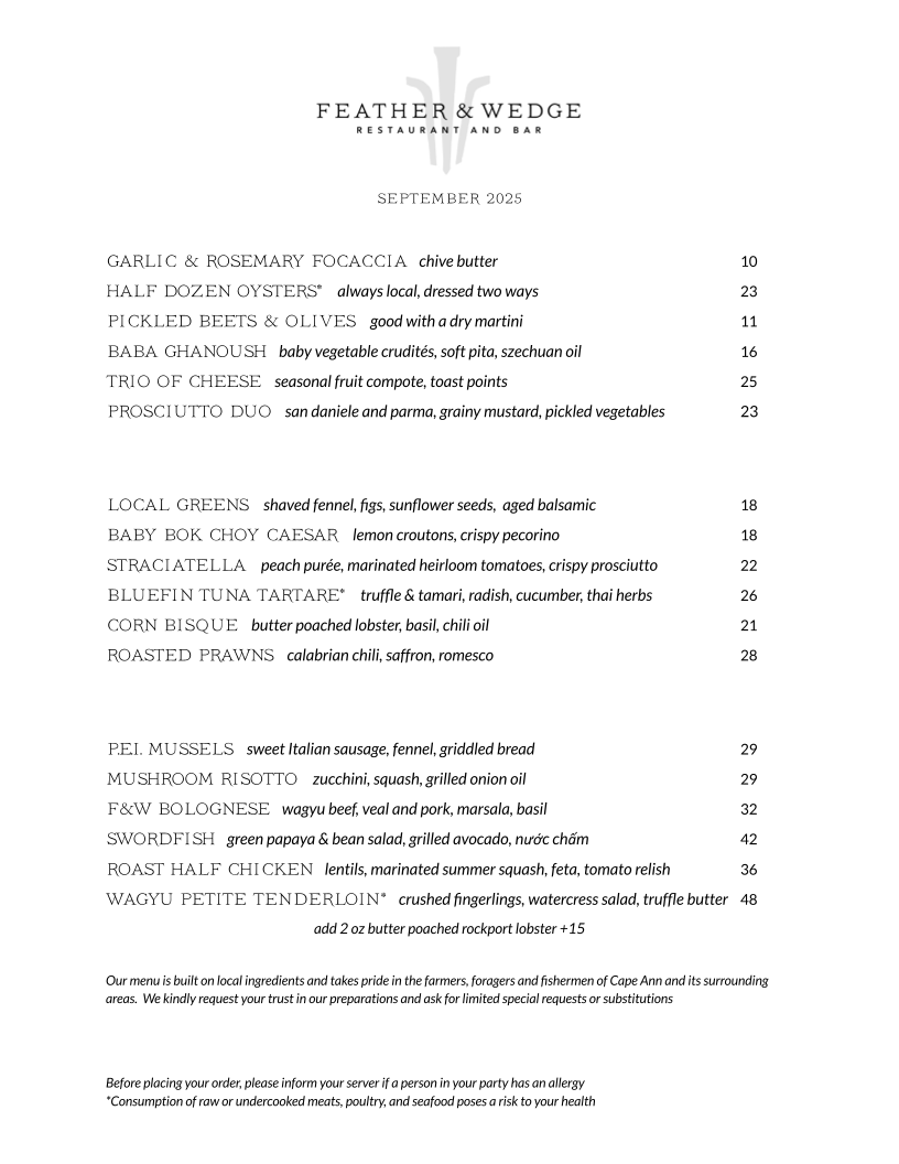 Menu Feather & Wedge-2