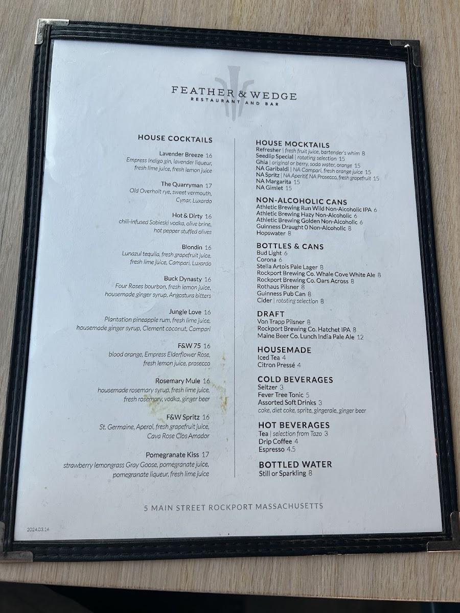 Menu Feather & Wedge-7