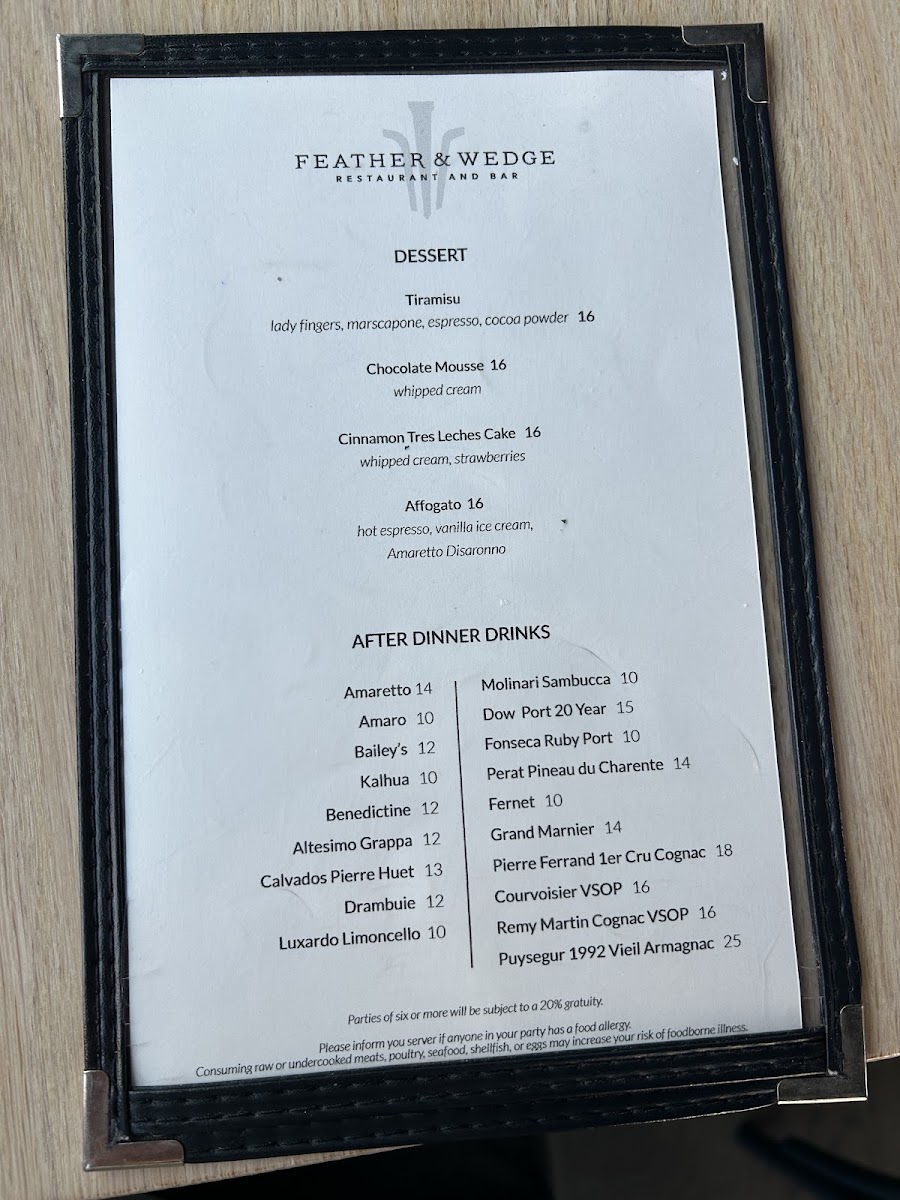 Menu Feather & Wedge-8