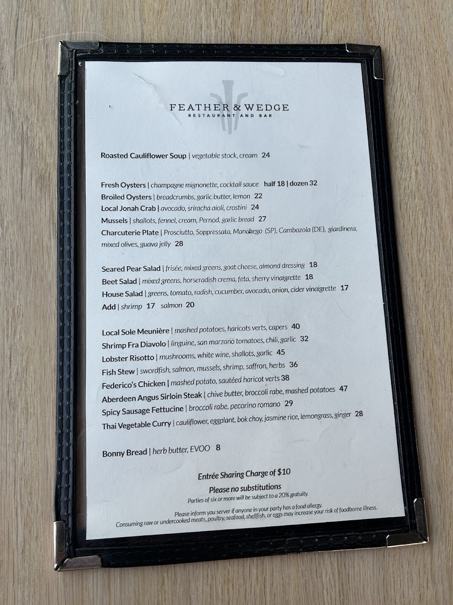 Menu Feather & Wedge-9