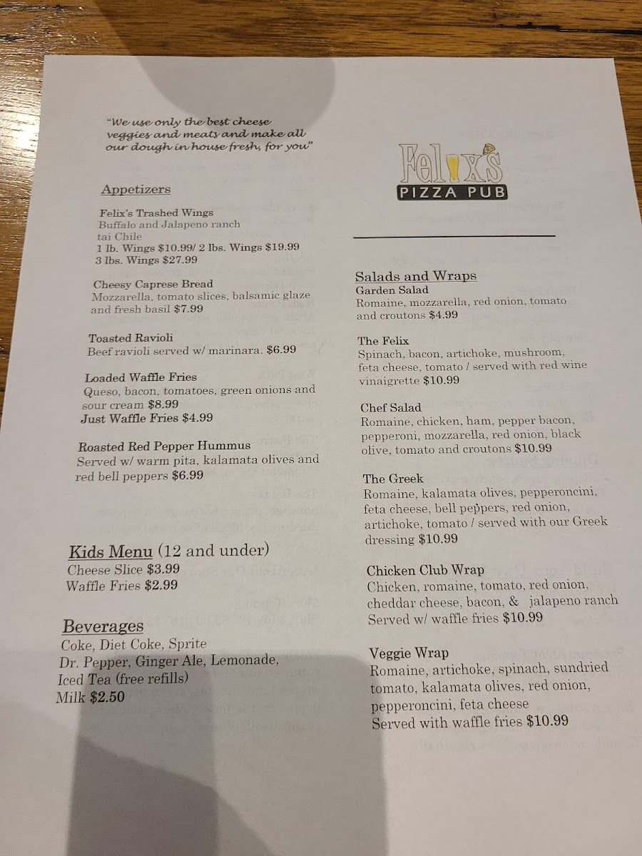 Menu Felix's Pizza Pub-3