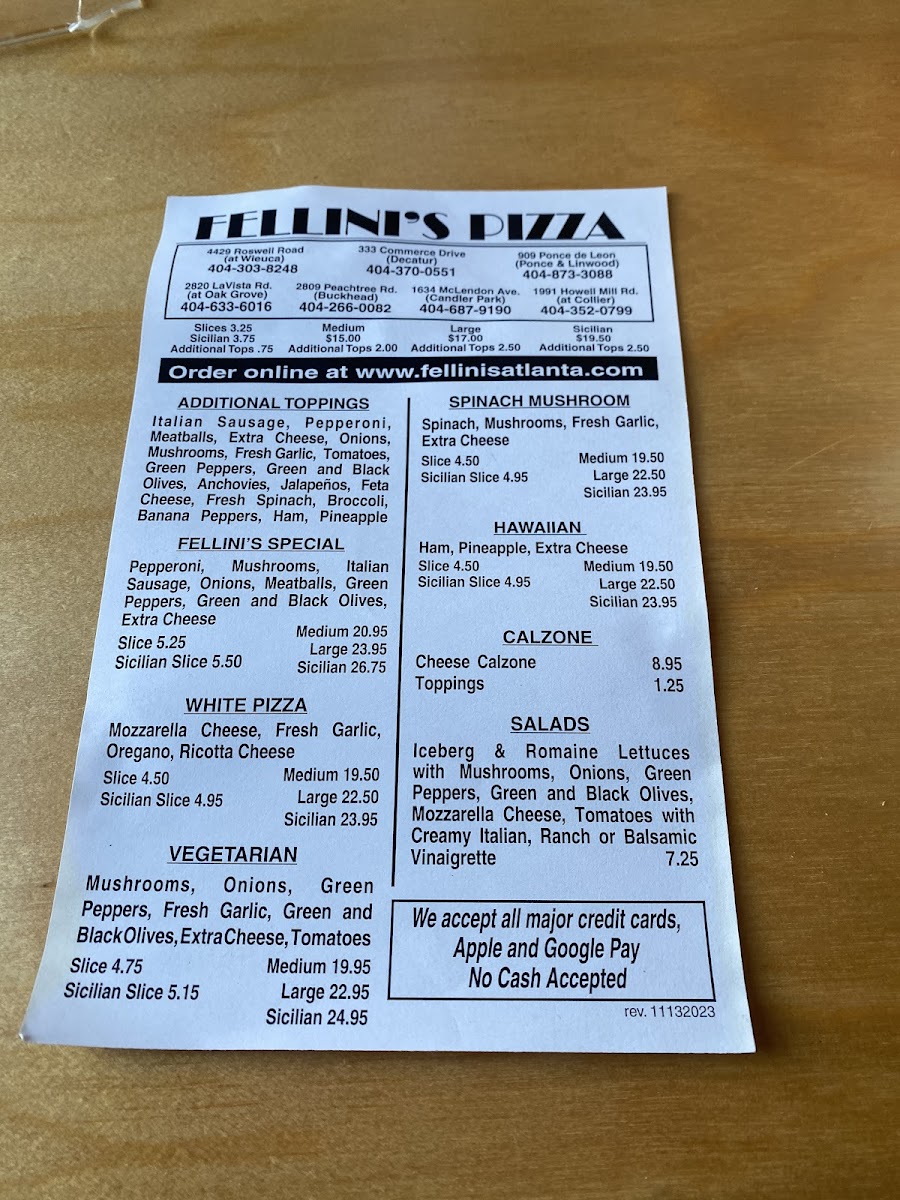 Menu Fellini's Pizza-3