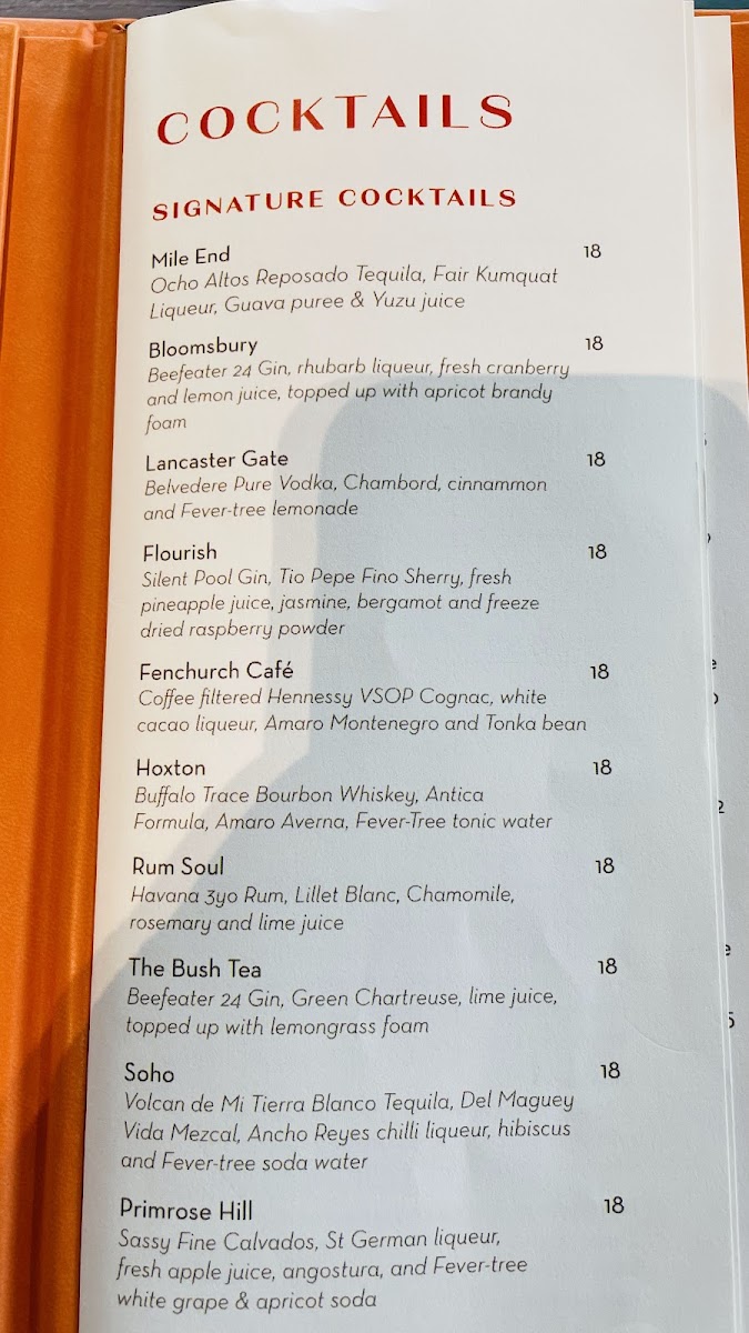 Menu Fenchurch Restaurant-7