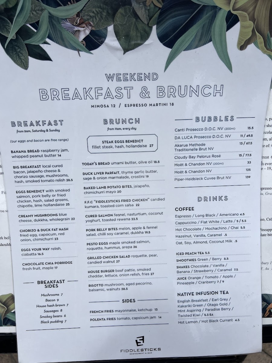 Menu Fiddlesticks Restaurant And Bar-10