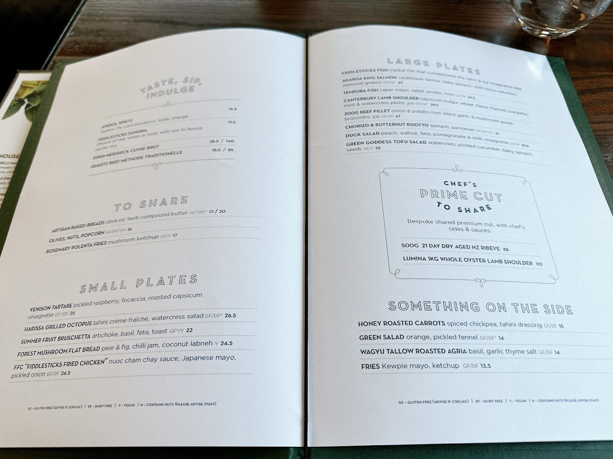 Menu Fiddlesticks Restaurant And Bar-4