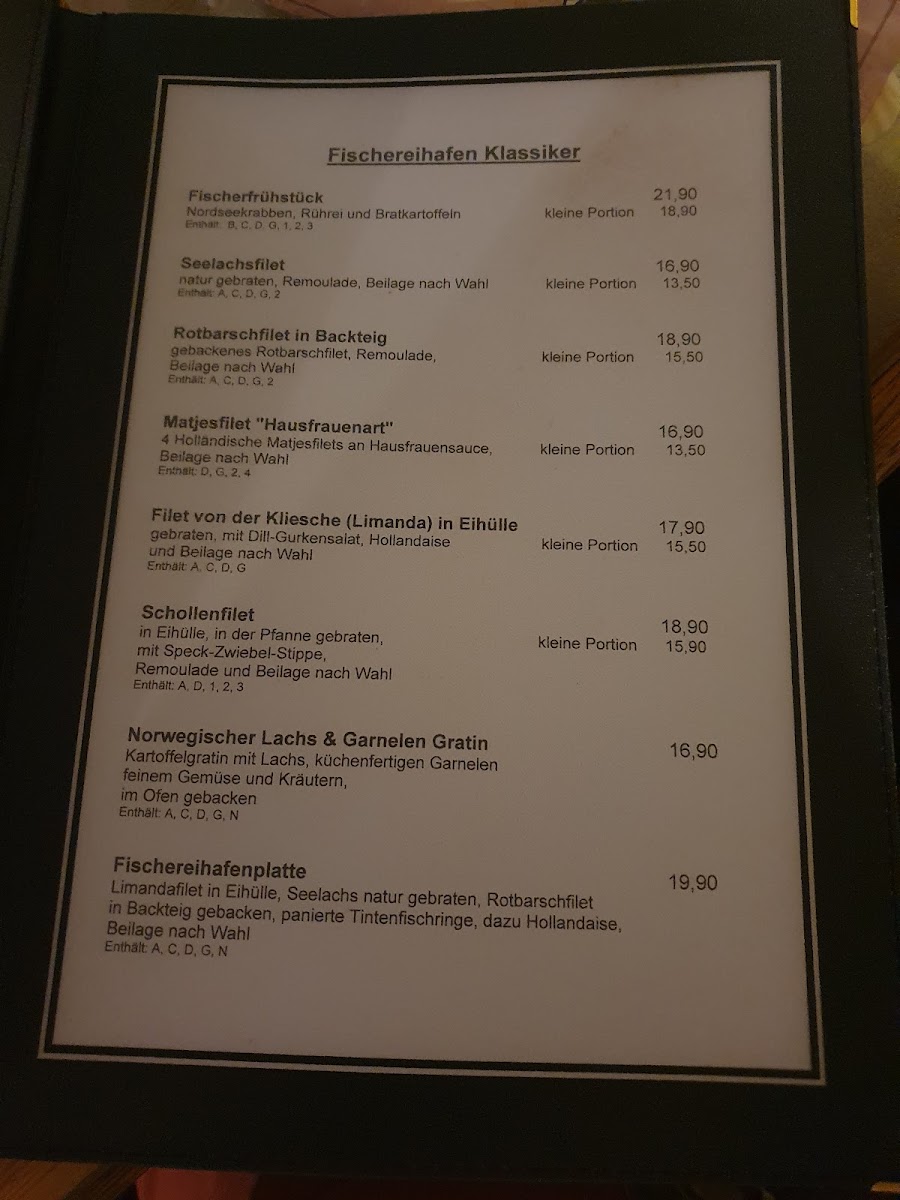 Menu Fiedlers Restaurant. Fisch & Steak In Fiedlers Aalkate-1