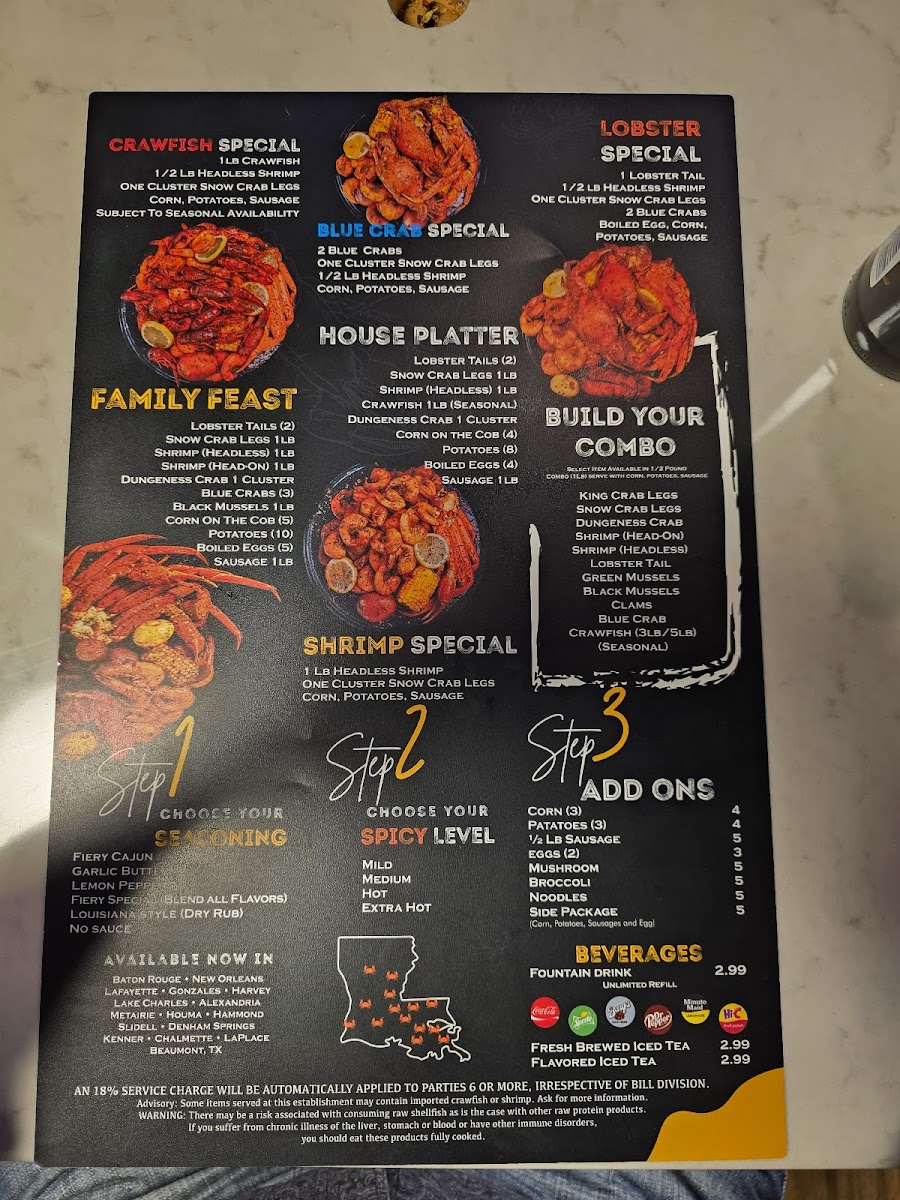 Menu Fiery Crab Seafood Restaurant And Bar - Alexandria-1