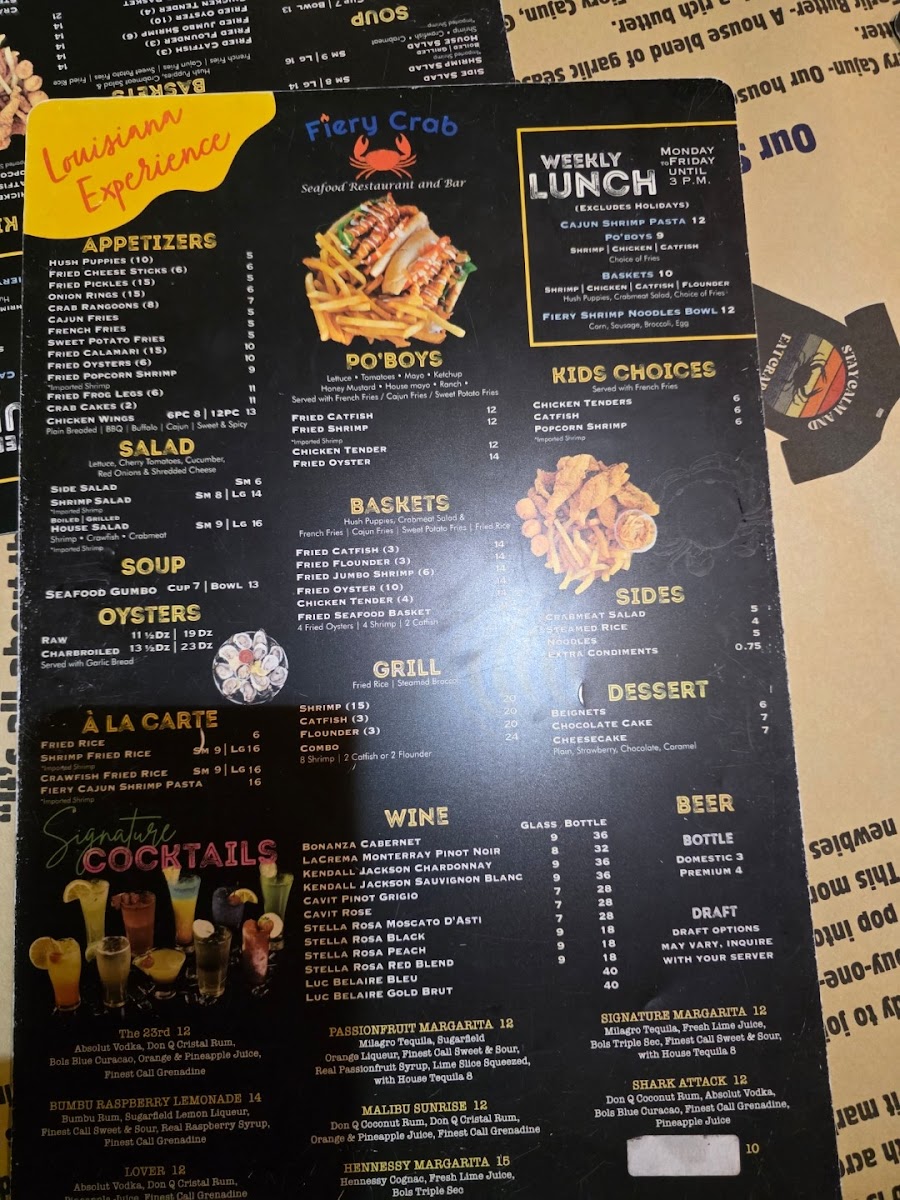 Menu Fiery Crab Seafood Restaurant And Bar - Alexandria-9