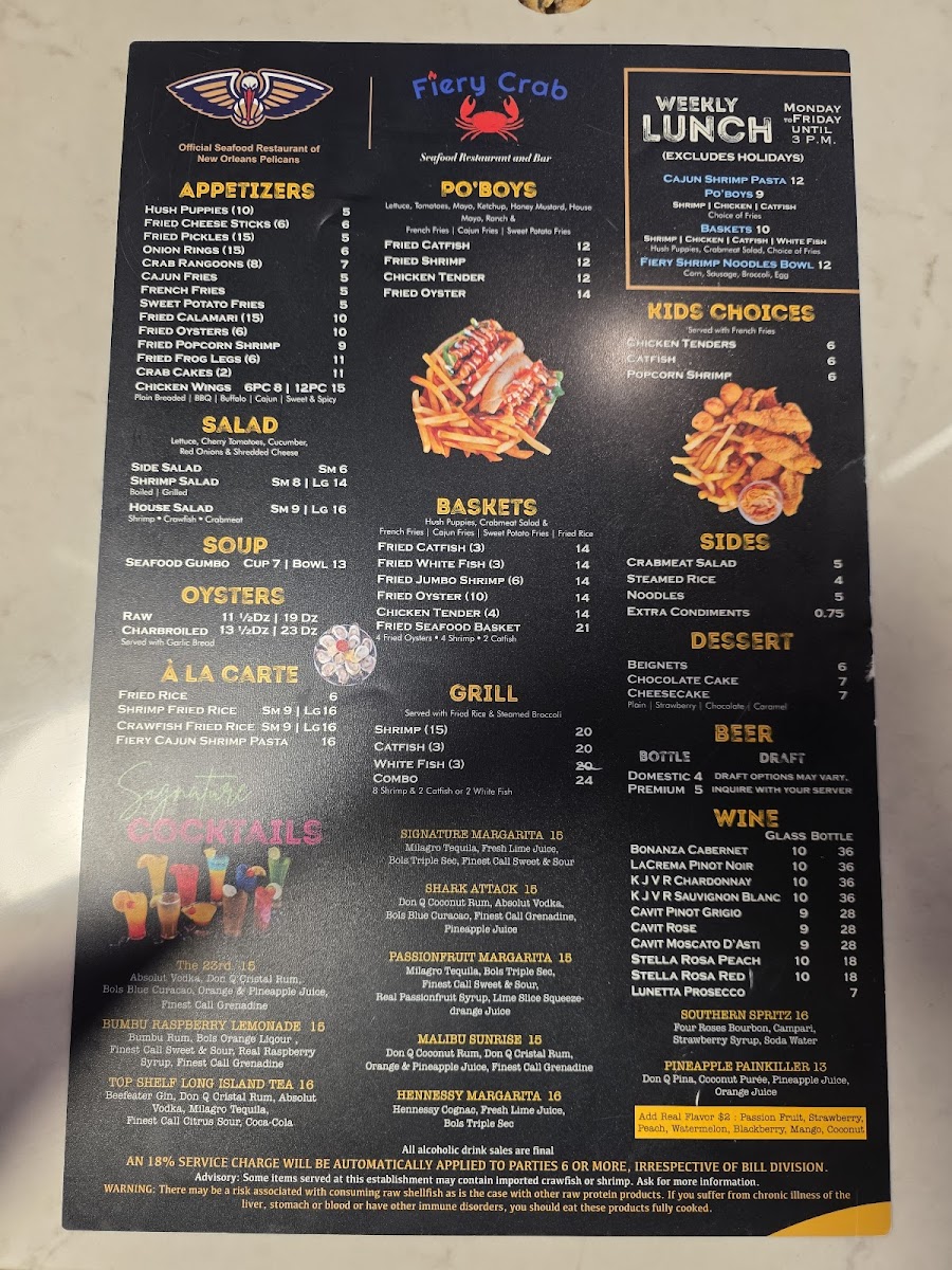 Menu Fiery Crab Seafood Restaurant And Bar - Alexandria-2