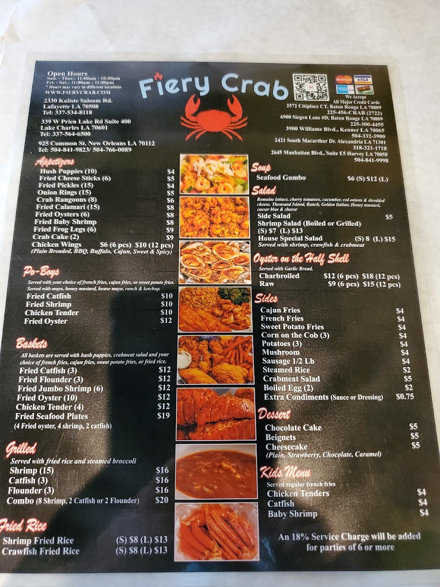 Menu Fiery Crab Seafood Restaurant And Bar - Alexandria-5