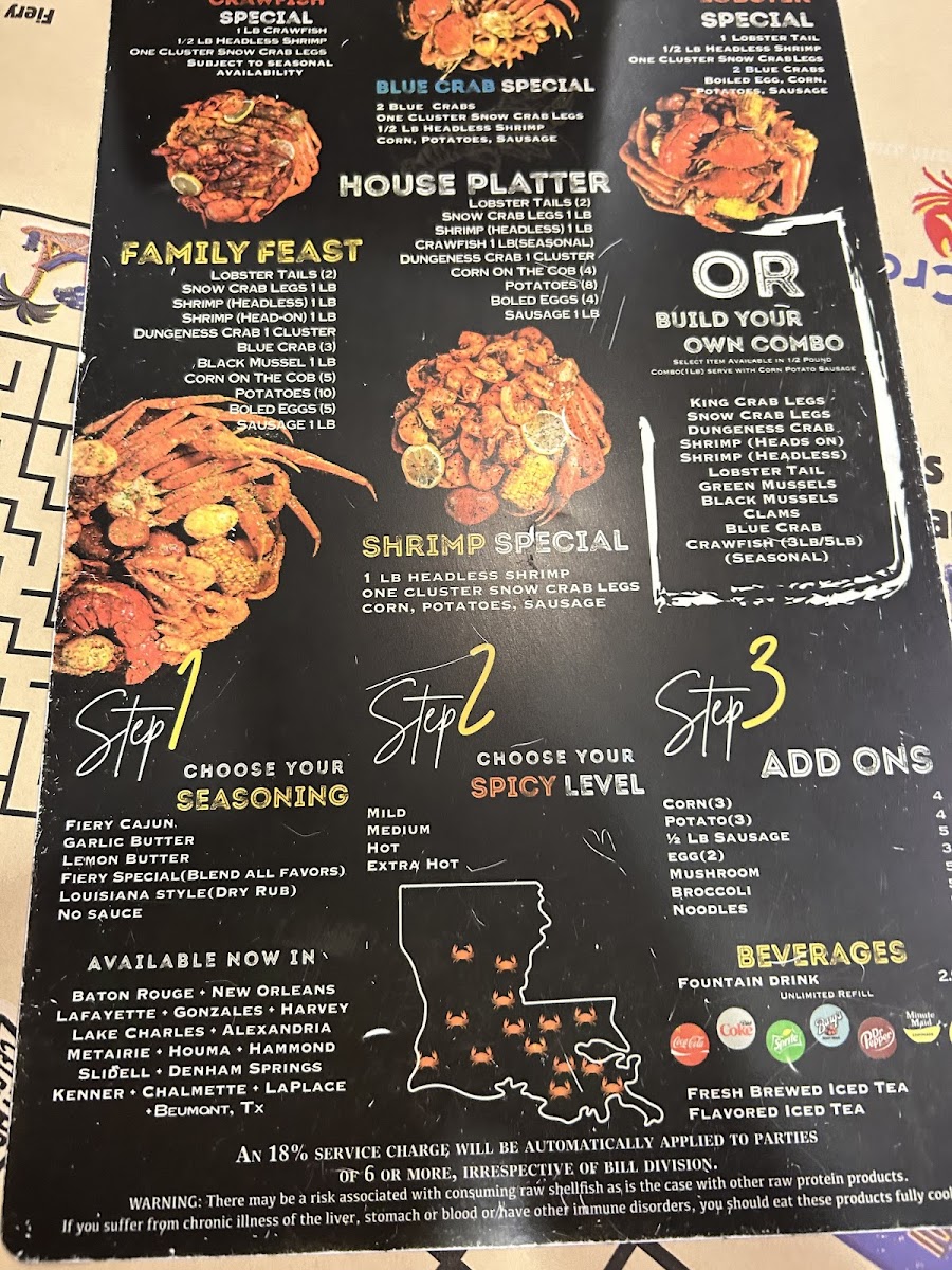 Menu Fiery Crab Seafood Restaurant And Bar - Lafayette-1