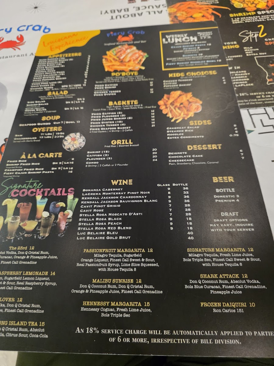 Menu Fiery Crab Seafood Restaurant And Bar - Lafayette-6