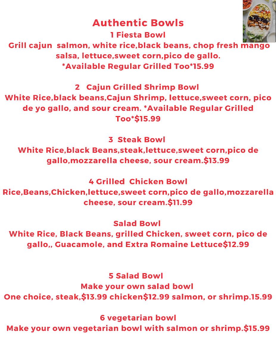 Menu Fiesta Bowl Sabor Latino-5