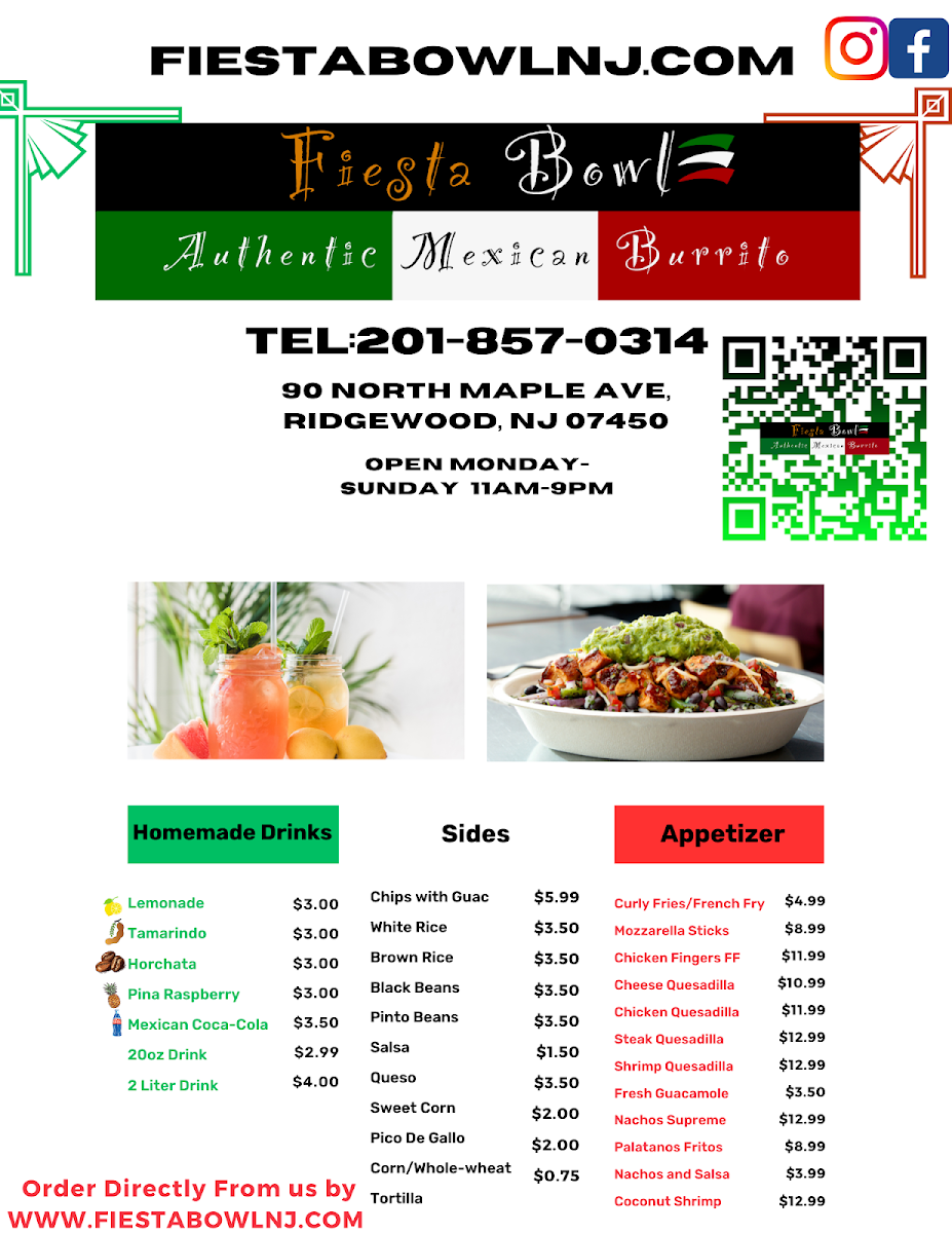 Menu Fiesta Bowl Sabor Latino-7
