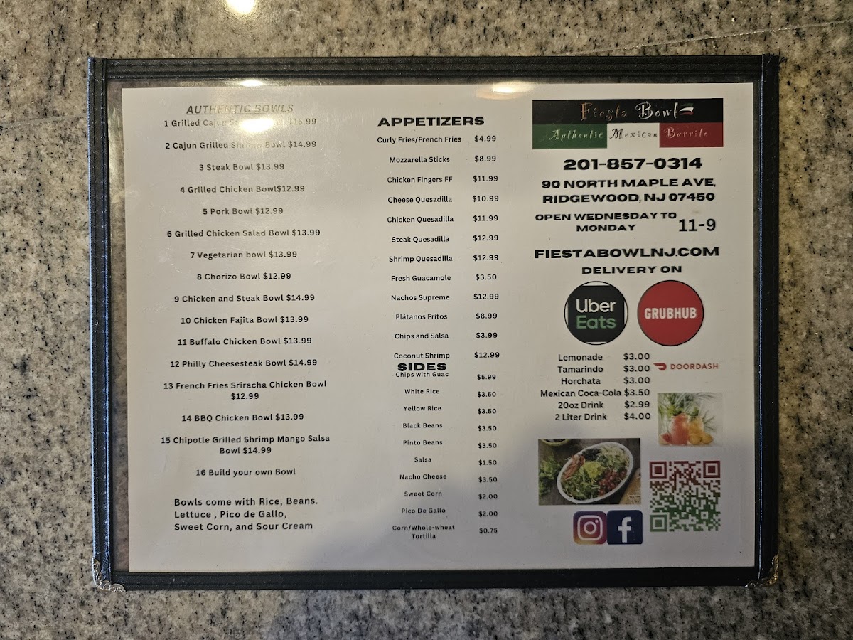 Menu Fiesta Bowl Sabor Latino-8