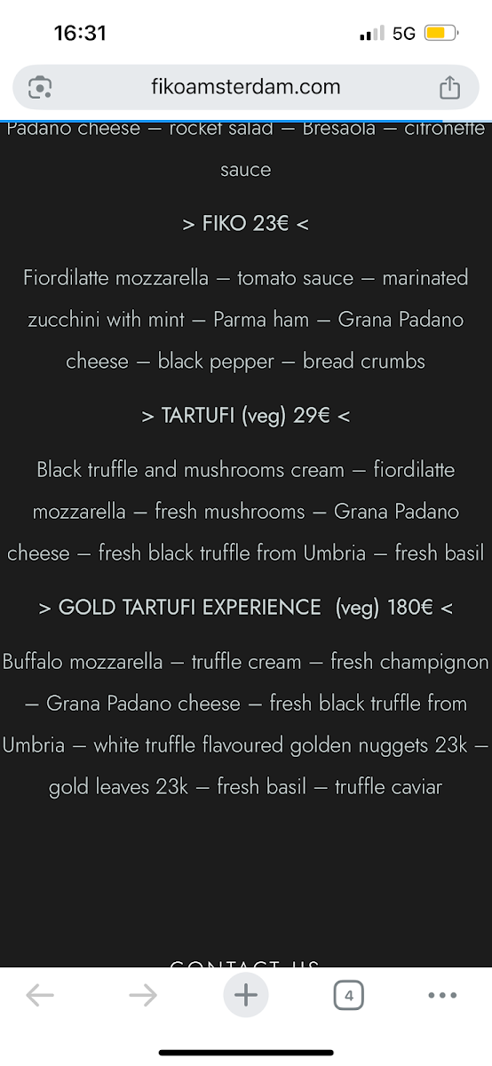 Menu Fiko Restaurant Amsterdam-9