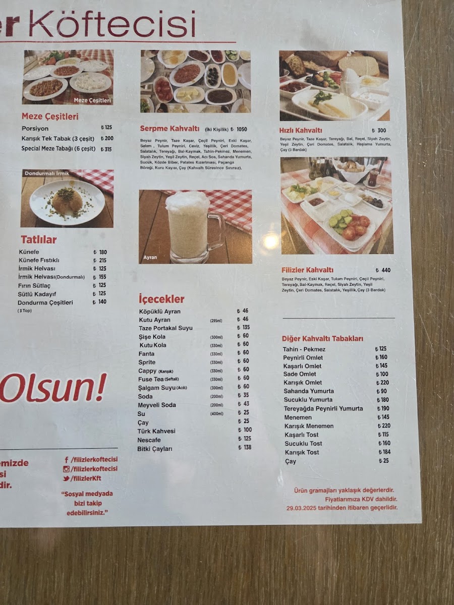 Menu Filizler Koftecisi-1