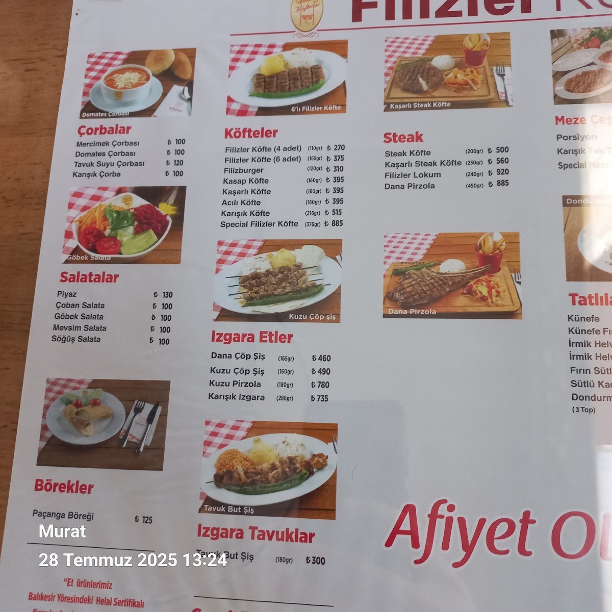 Menu Filizler Koftecisi-2