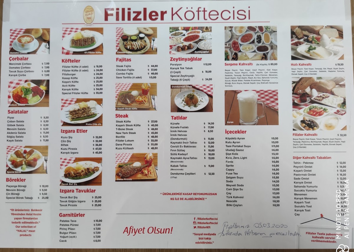 Menu Filizler Koftecisi-8