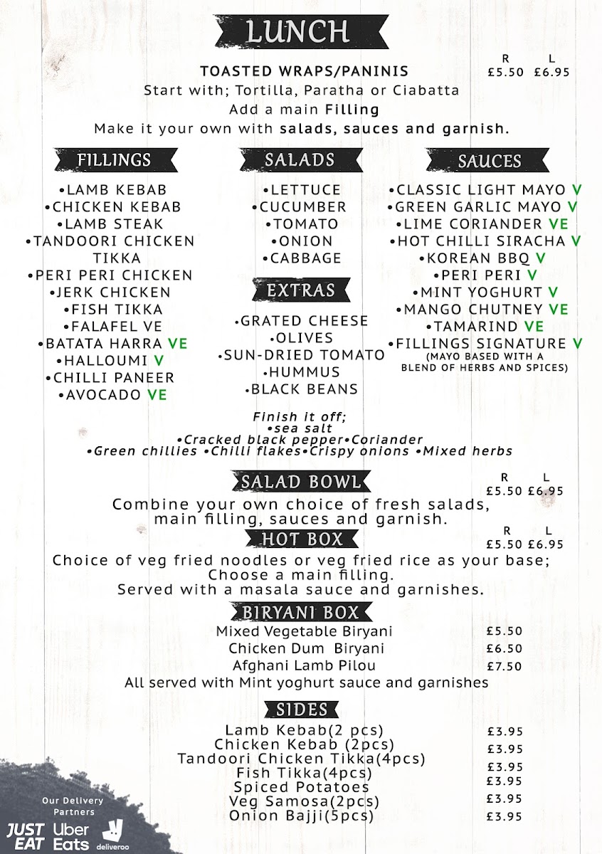 Menu Fillings Croydon Indian Pakistani Restaurant-4
