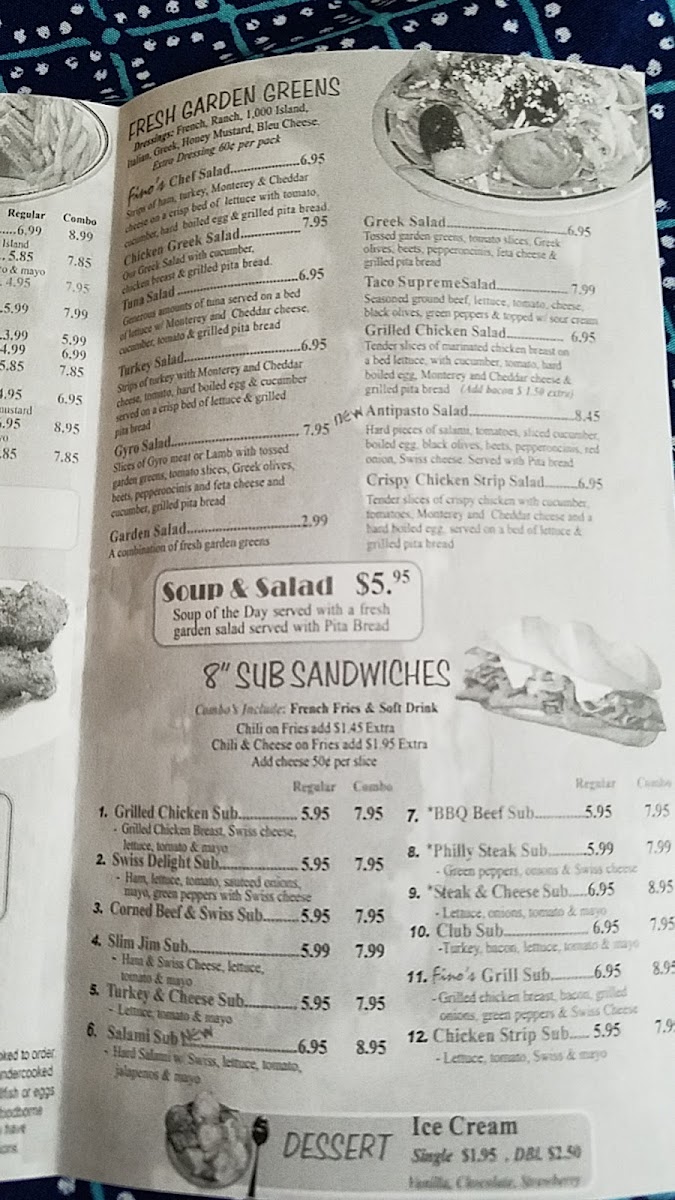 Menu Fino's Family Dining-10