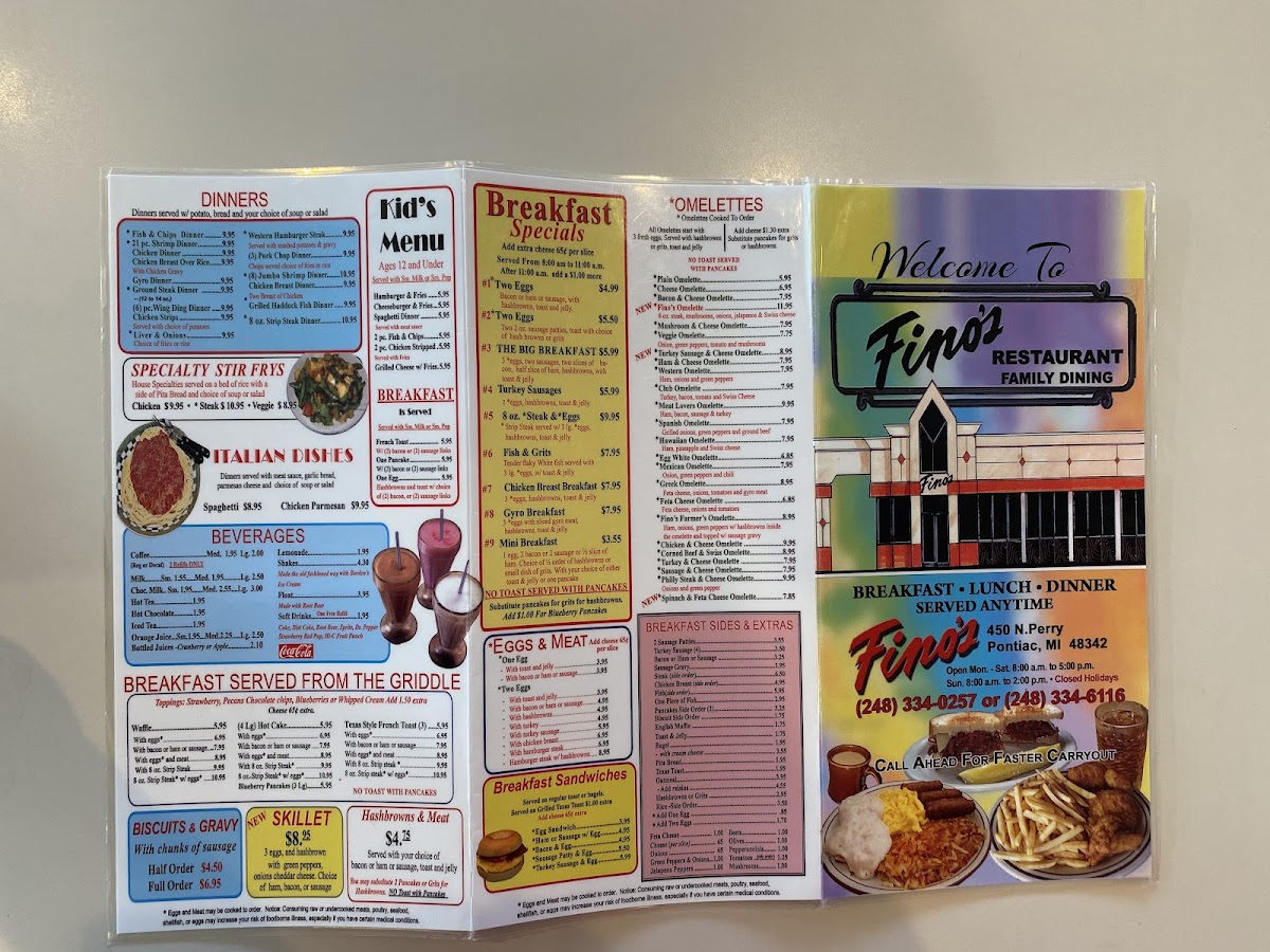 Menu Fino's Family Dining-2