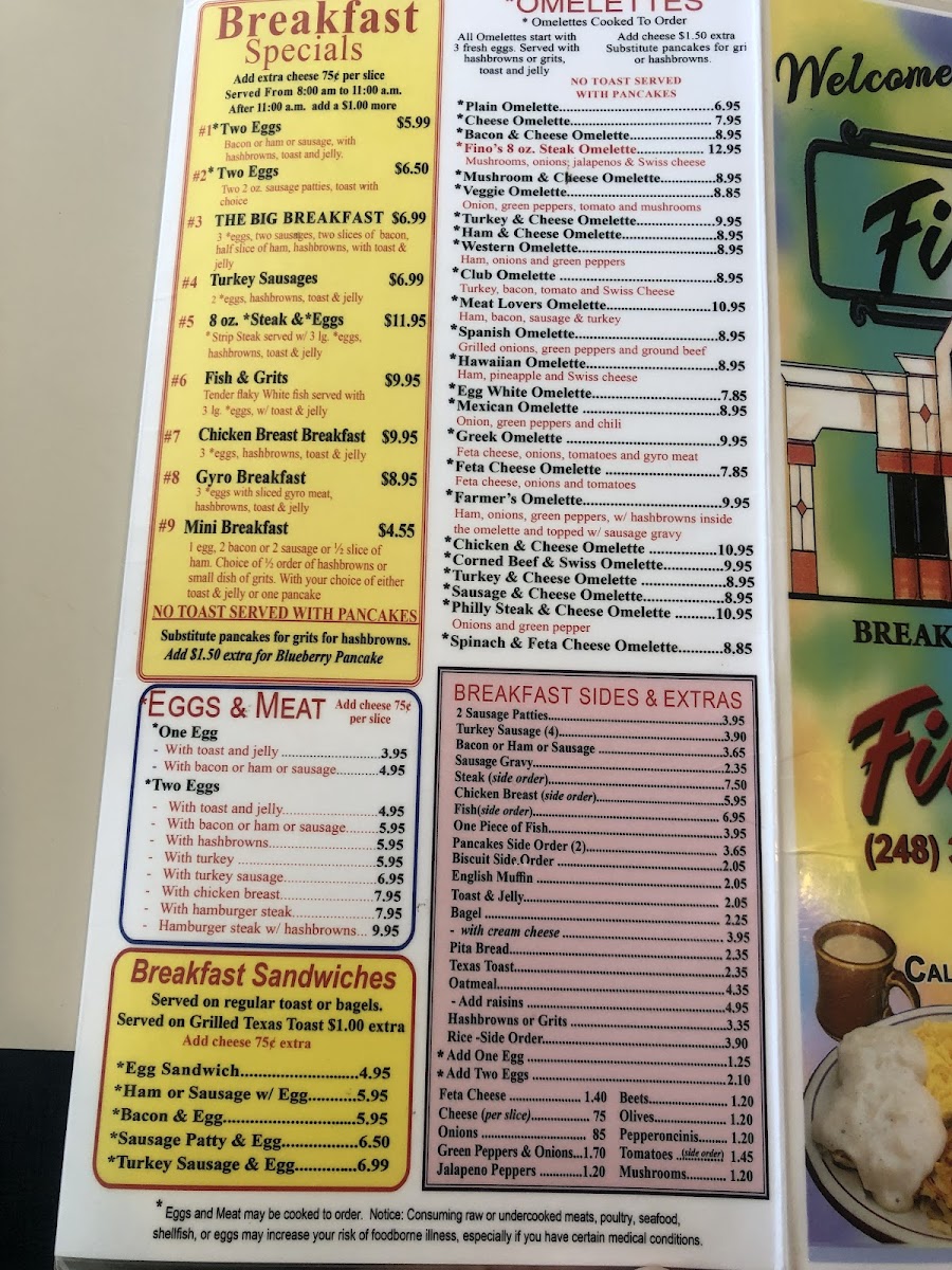 Menu Fino's Family Dining-3