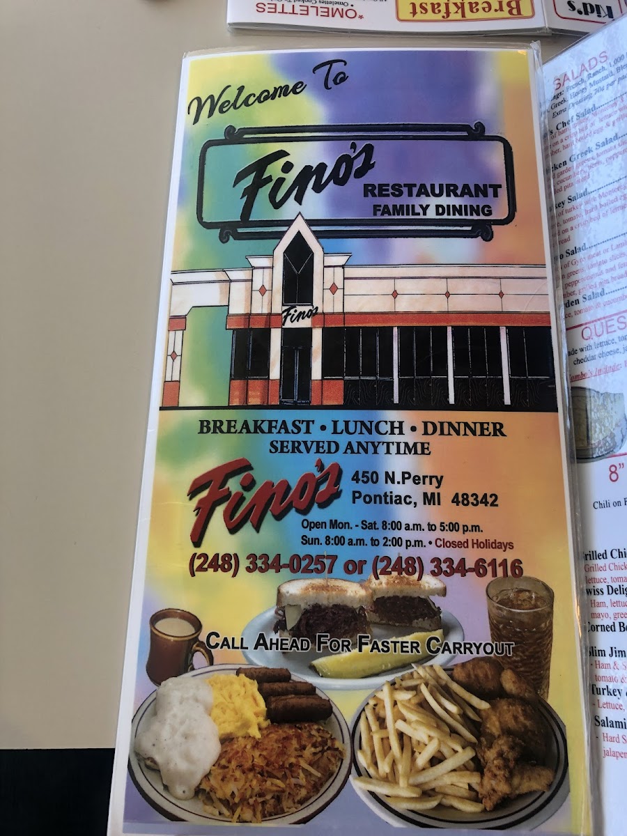 Menu Fino's Family Dining-7