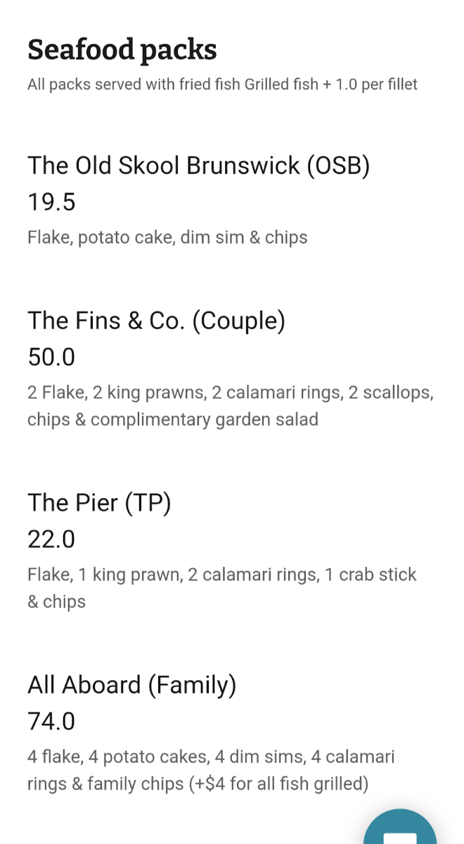 Menu Fins & Co. Fish And Chippery-1
