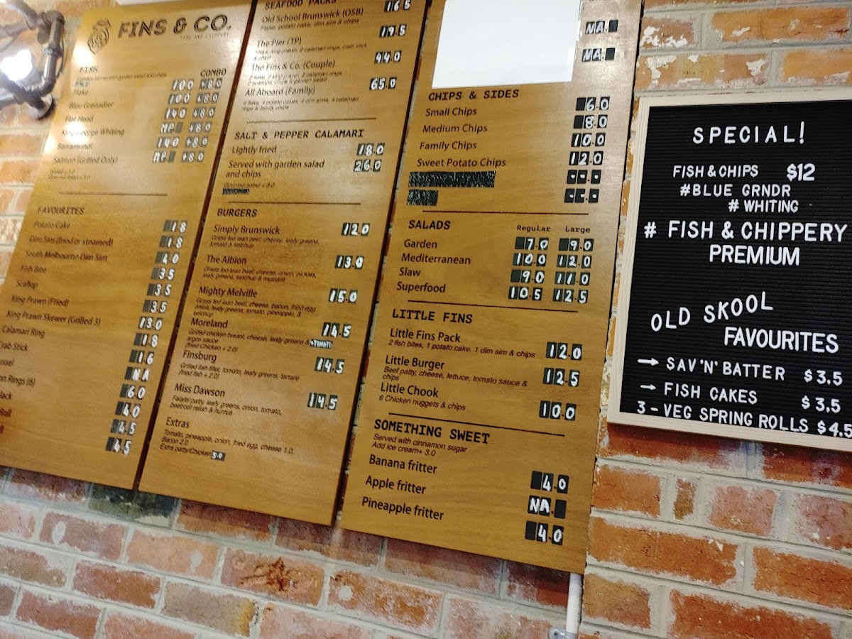 Menu Fins & Co. Fish And Chippery-8