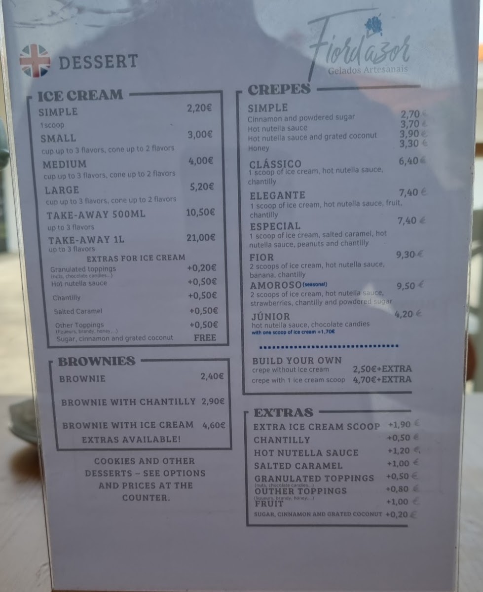 Menu Fiordazor - Gelados Artesanais-2