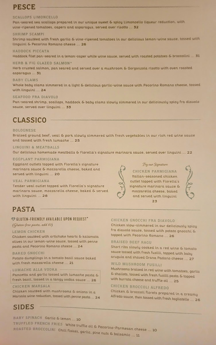Menu Fiorella's Cucina-1