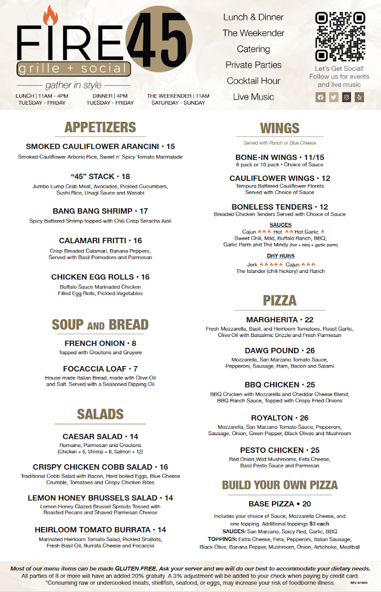 Menu Fire 45 Grille & Social-1