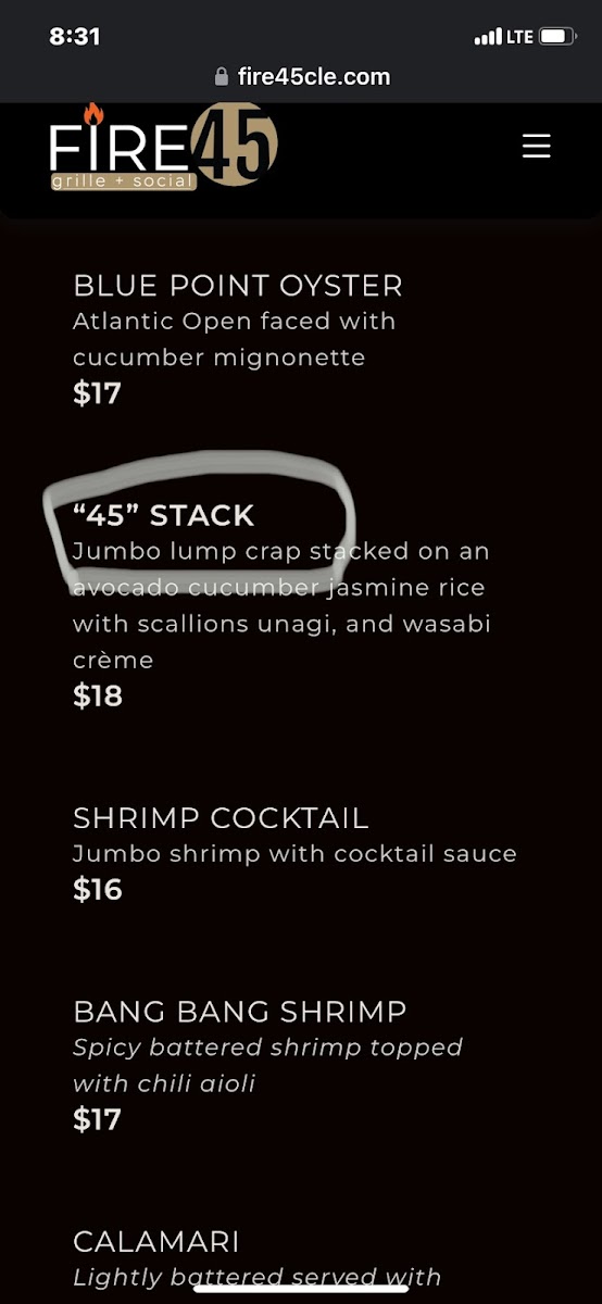 Menu Fire 45 Grille & Social-4
