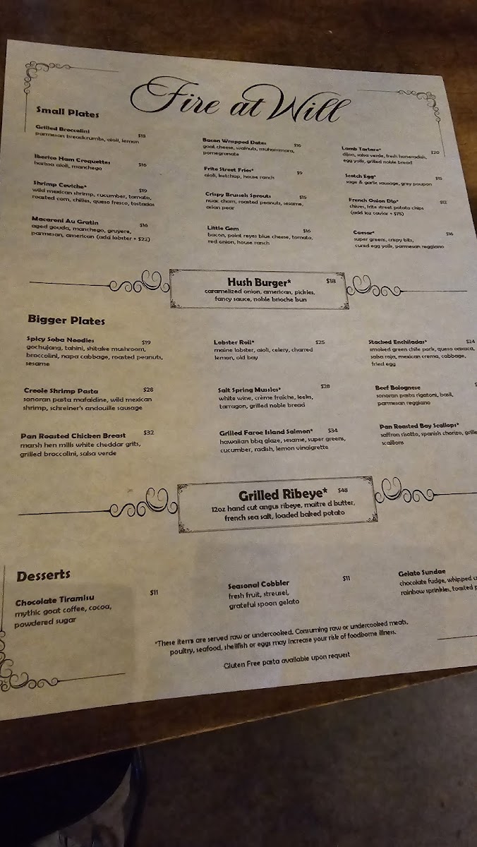 Menu Fire At Will-5