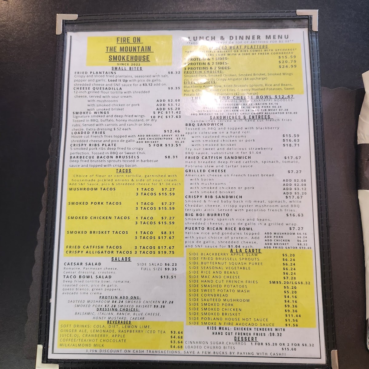 Menu Fire On The Mountain Smokehouse-4