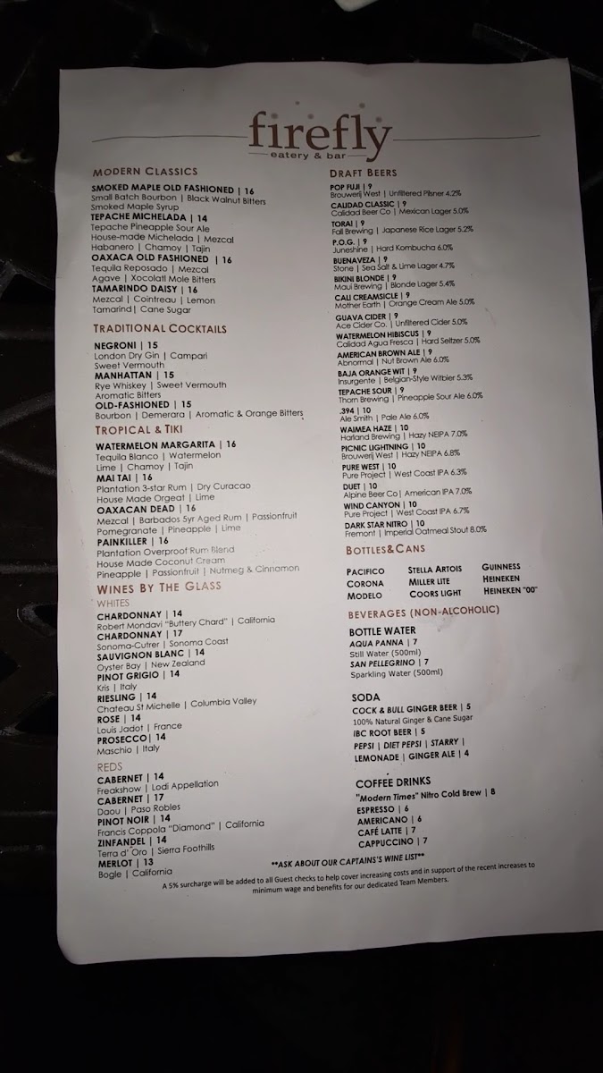Menu Firefly Eatery & Bar-1
