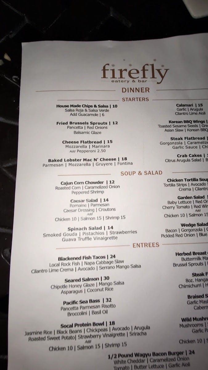 Menu Firefly Eatery & Bar-2