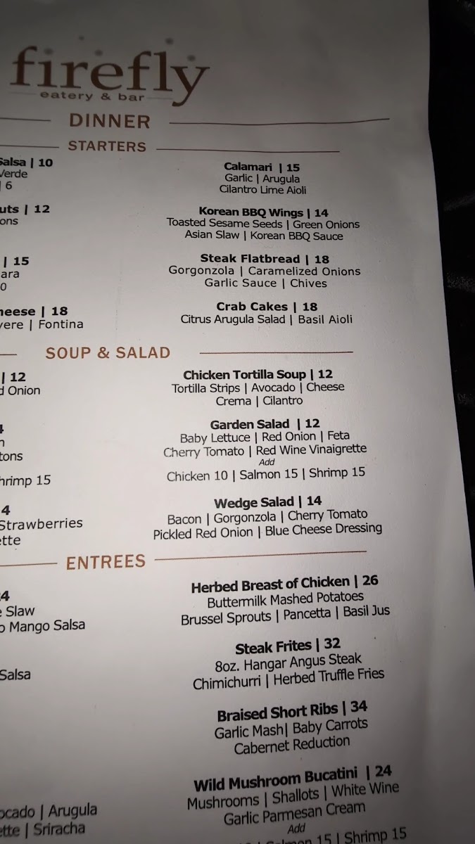 Menu Firefly Eatery & Bar-4