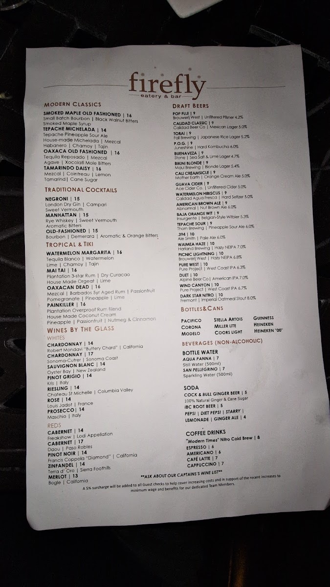 Menu Firefly Eatery & Bar-8