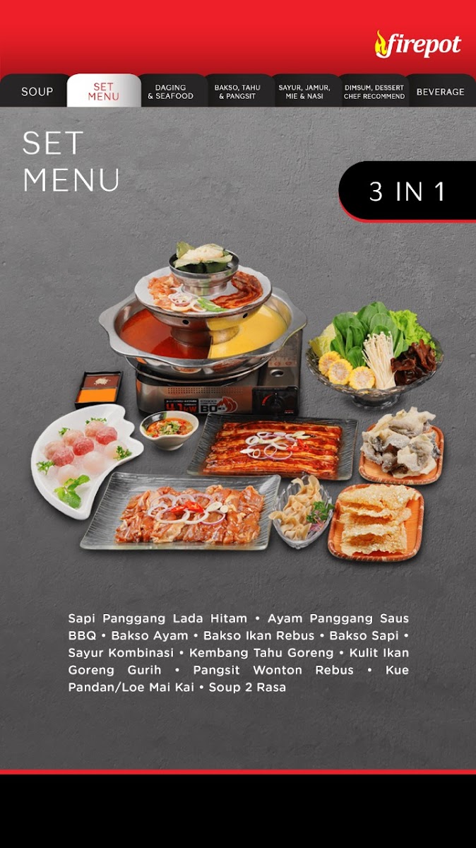 Menu Firepot - Golf Island Pik-3