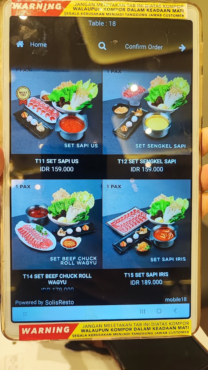 Menu Firepot - Golf Island Pik-9